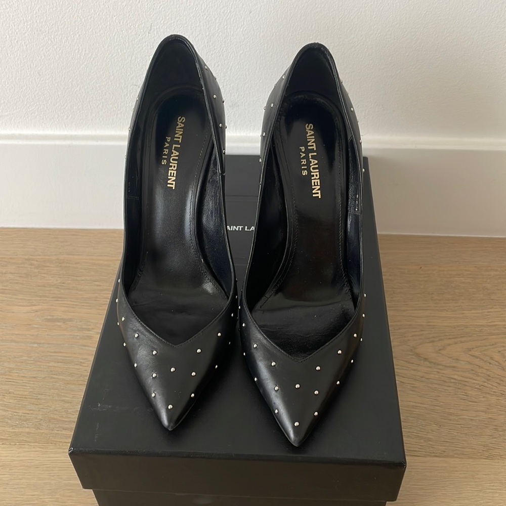 Saint Laurent Studded Black Heels- Size 39.5
